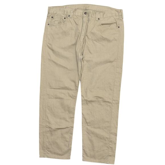 Levi's Men's Beige 505 Straight Jeans Size 40x30 Cotton Blend Zip Solid - Picture 1 of 7